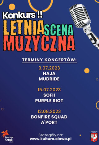 plakat koncertów letniej sceny muzycznej