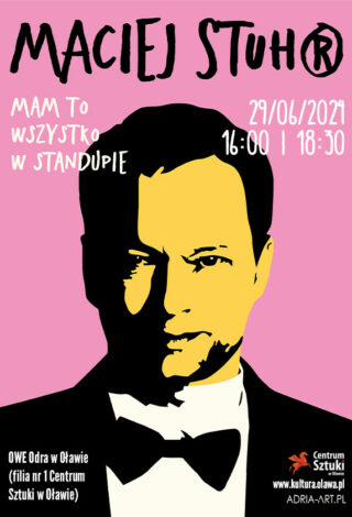 Plakat występu Macieja Sztura