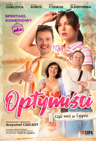 plakat spektaklu - Optymiści